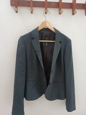 J.Crew Women's 2-Piece Wool Suit Blazer Trousers Charcoal Gray Size 8 Like New